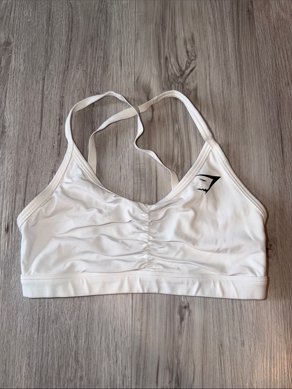 Gymshark Women's White Ruched Sports Bra